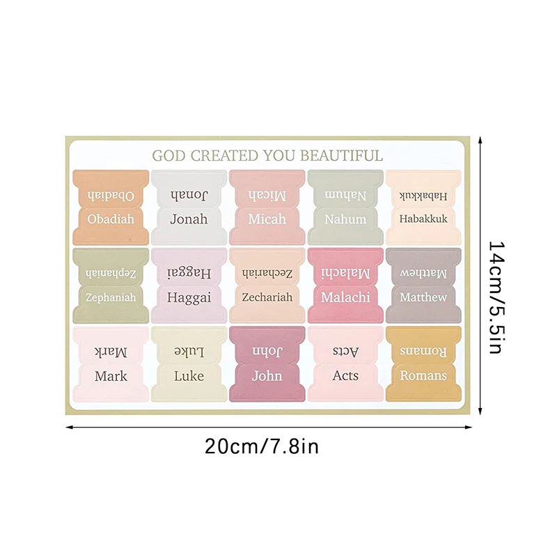 Tab Injil, 75 tab, Morandi minimum, Tab Injil untuk wanita dan pria, Tab Alkitab untuk belajar Alkitab, Tab indeks Alkitab