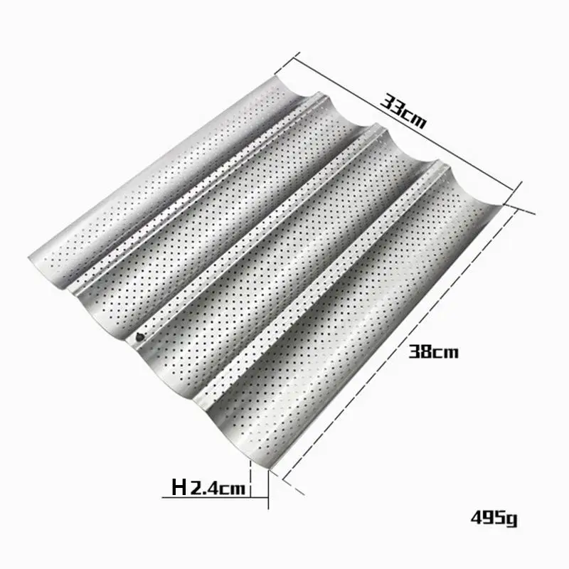 

Wave Baking Tray Rack French Mold Homemade Non-stick Bread Pan Pans for Baker Rectangle