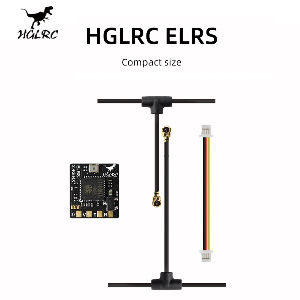 HGLRC ELRS 2.4G Receiver 500Hz Refresh Rate ELRS 3.0 Omni-directional Antenna for RC Airplane FPV Long Range Drone Parts