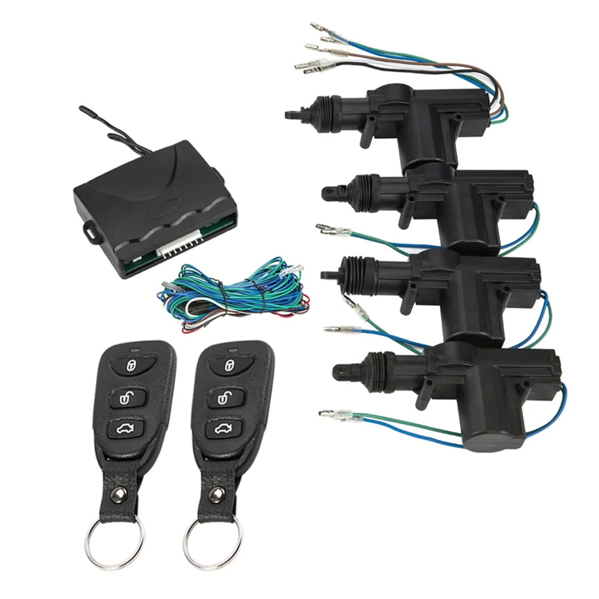 Car Lock Door Remote Control Keyless Entry System Locking Kit with 4 Door Lock Actuator Universal 12V