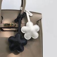 Cute Flower Keychain Women's Exquisite Bag Pendant Creative PU Leather Car Keyring Hand Rope Bag Charm Jewelry Accessory Gifts