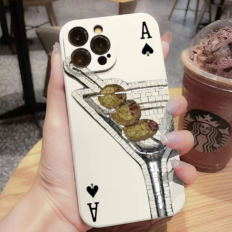 Силиконовый чехол для телефона Poker Cocktail для Realme 12 11 10 Pro Plus 5G 14X 9 9i 8 GT 7 6T 6, противоударный матовый мягкий чехол-бампер Candy