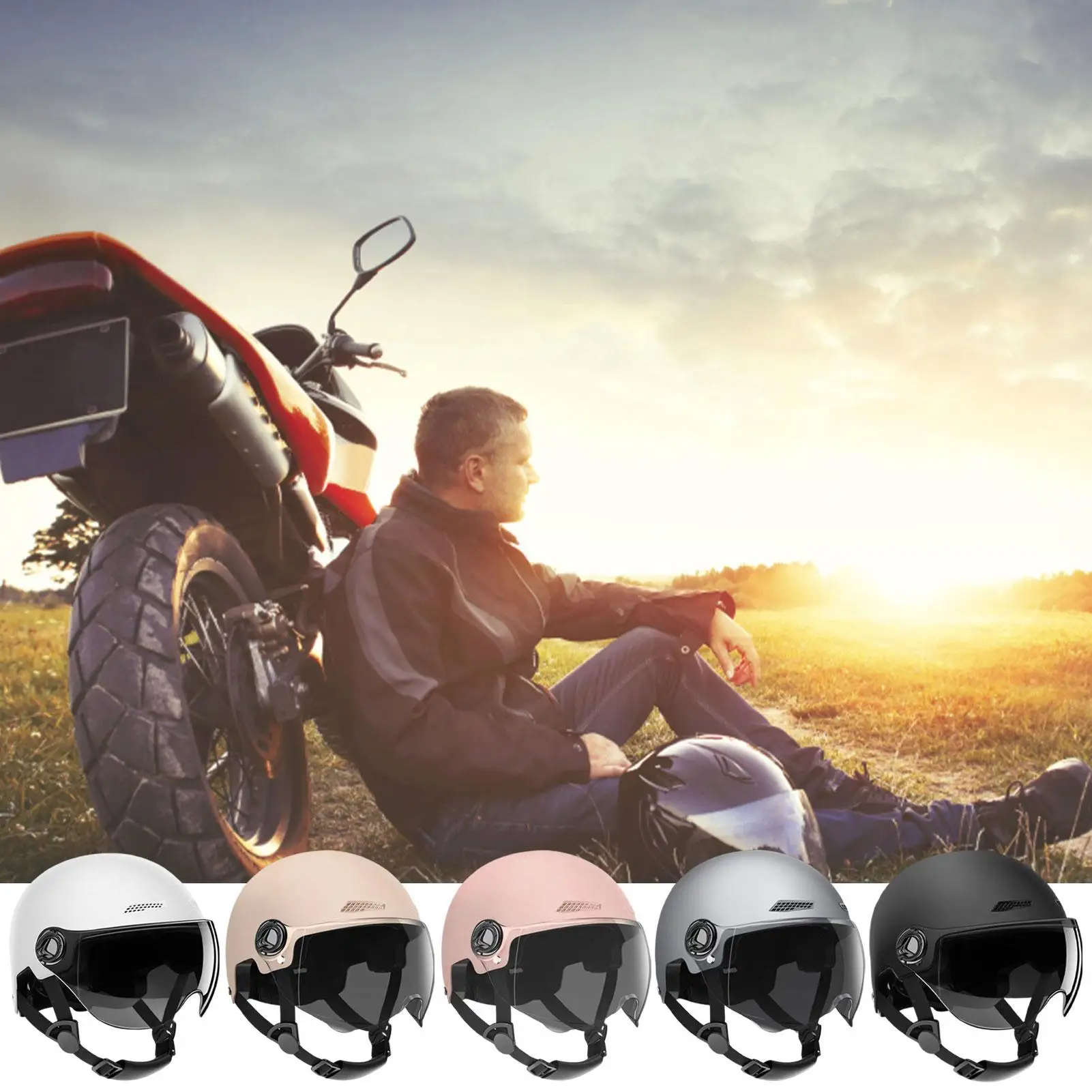 3C Certified Electric Bike Helmet Adult Scooter Safety Helmet ABS Motorcycle Half Helmet Unisex Protective Gear For Riding