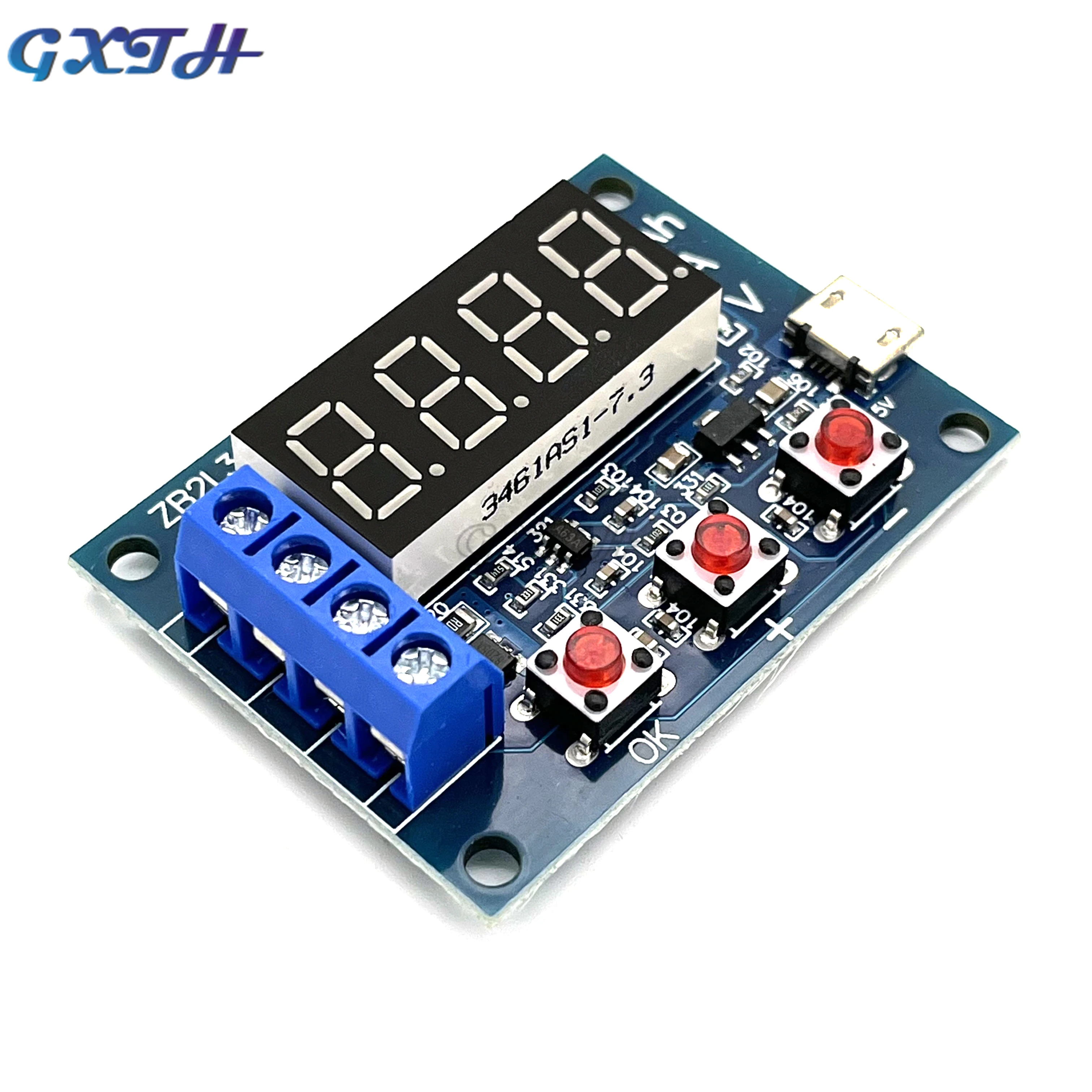 5pcs ZB2L3 Digital Display Battery Capacity Tester Module External Load Discharge Type 12V Battery Lithium Battery Capacity