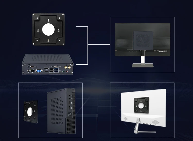 Mini PC de bureau Core i7 10850H 10870H DDR4 6 cœurs VGA DP Support HD-MI Triple Display Win11 Linux Mini PC de bureau