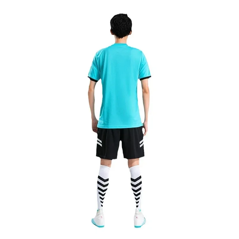 مجموعة زي حكم كرة القدم سريعة الجفاف للرجال، زي الفريق المطبوع للبالغين، معدات منافسة الطلاب في الصيف
