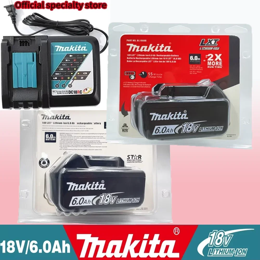 

Origina 18V For Makita Rechargeable Power Tool Portable battery, Replaceable LED Lithium-ion, 6Ah 18V LXT BL1860B BL1860 BL1850