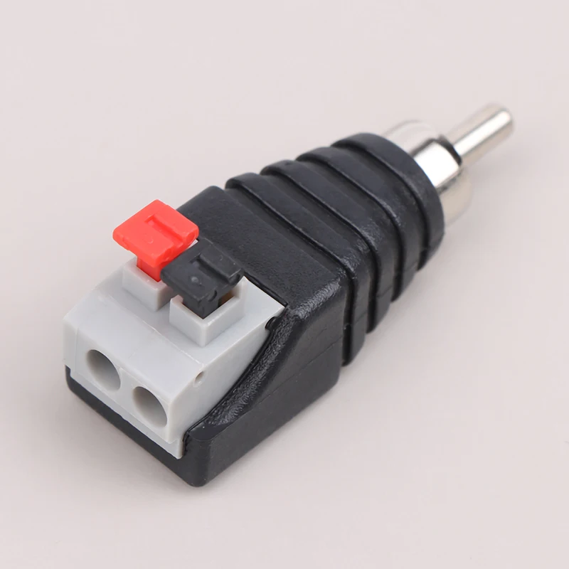 2Pcs Speaker Wire Cable To Audio Male Cable Jack Quick Press Plug RCA Connector Adapter Speaker Connector Universal Cable