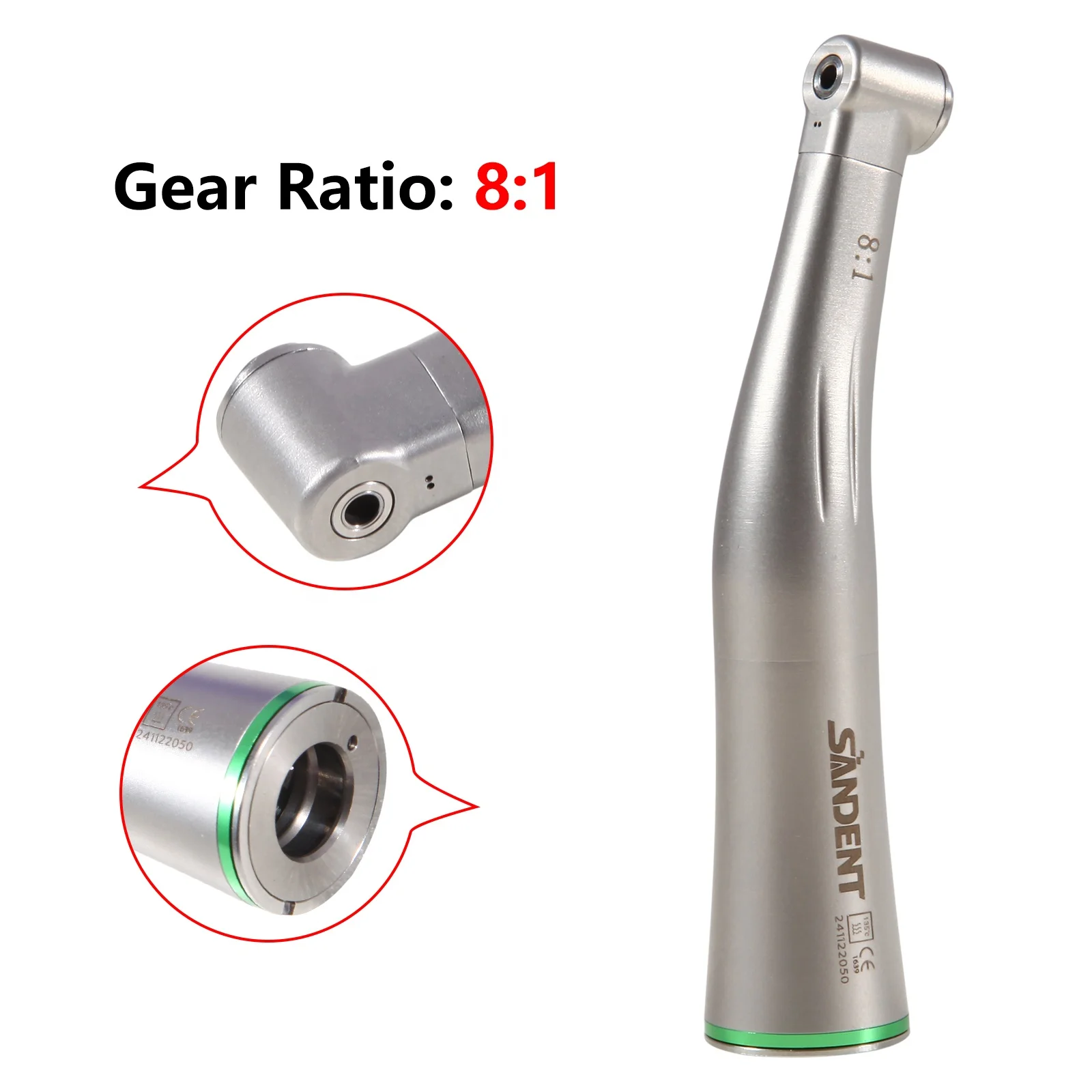 Nouvelle arrivee! de ntal Endo Handpiece 8:1 contre-Angle bouton poussoir endodontique Mini tête pour N-S-K E-Type