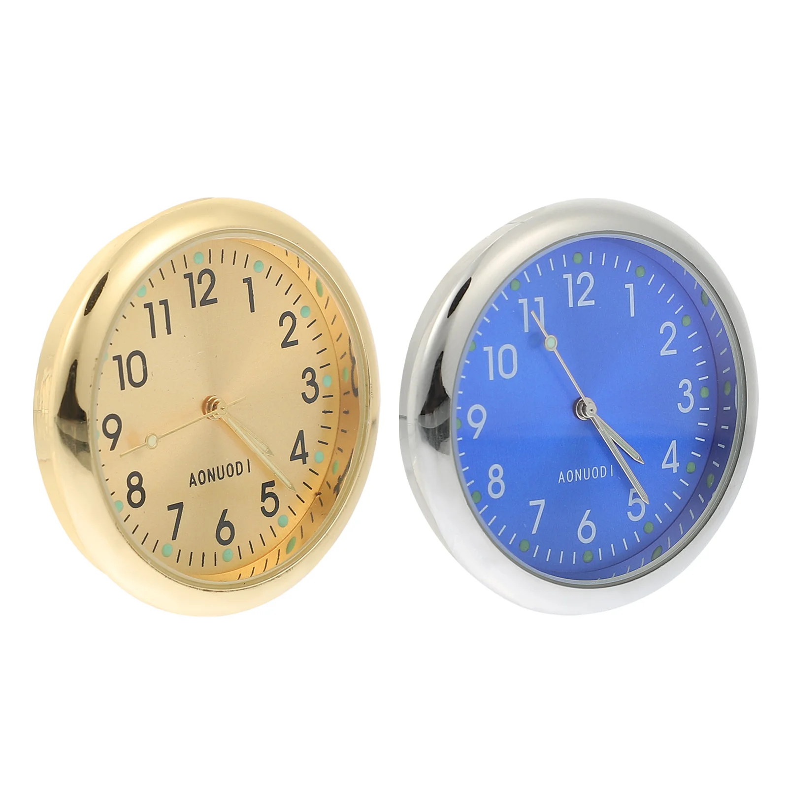 

2 Pcs Car Clock Auto Accessory Modified Clocks Universal Stick on Dashboard Mini Creative