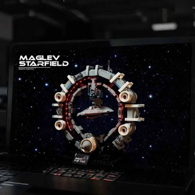 JQ1165 Magnetic Levitation Sword Building Blocks DIY  DIY Assembly Educational Toy for Boys Creative Desktop Decor Surprise Gift