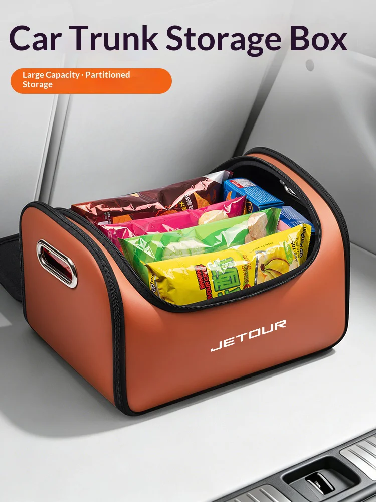 For Chery Jetour X70 Coupe X90 Plus X95 Mountain Sea i-DM Car Trunk Organizer Storage Box Seat Storage Bag with Built-in Pocket