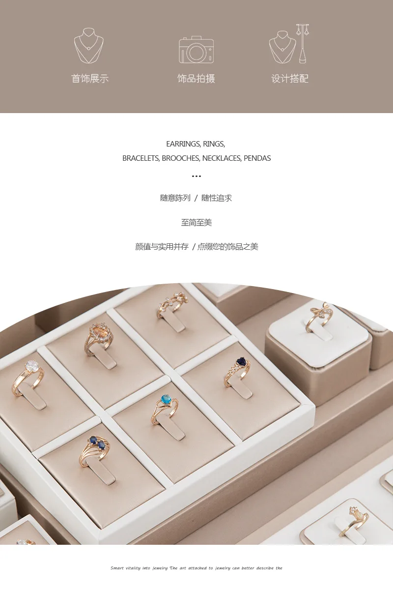 Ring Display Case Window Counter Ring Plate Display Jewelry Rack Champagne Jewelry Tray Commercial Display Props