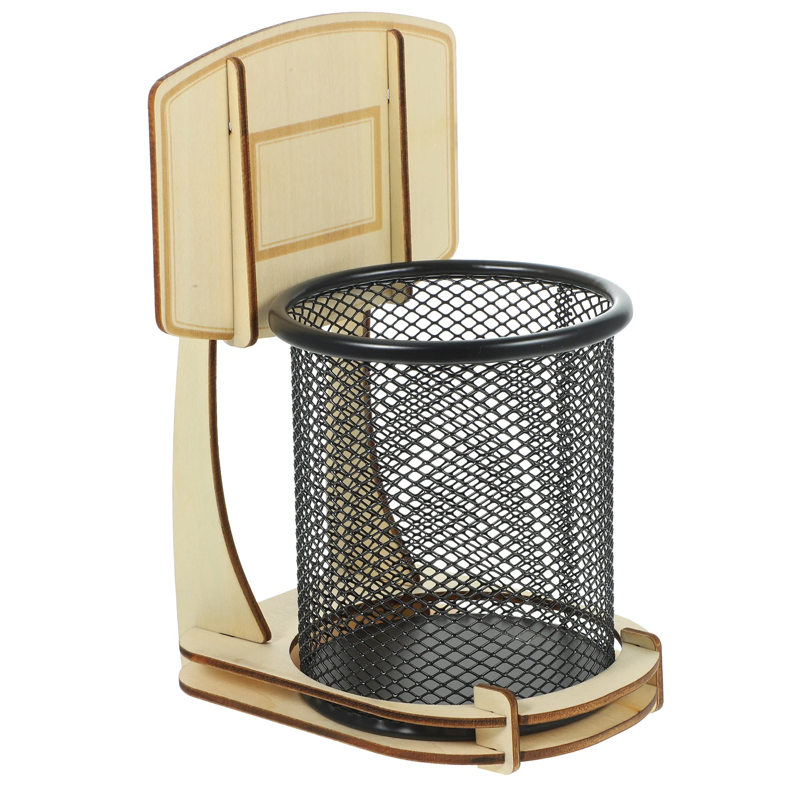

Basketball Pencil Wooden Stand Modern Desk Accessories Large Capacity Sundries Organizer Office Organizer -045