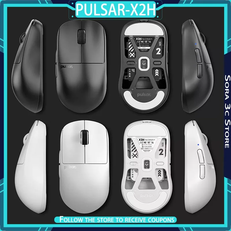 

PULSAR X2H Lightweight Wireless Mouse 3395 Sensor Symmetry Low Latency Gaming Mouse for Esports Games Computer Accessories