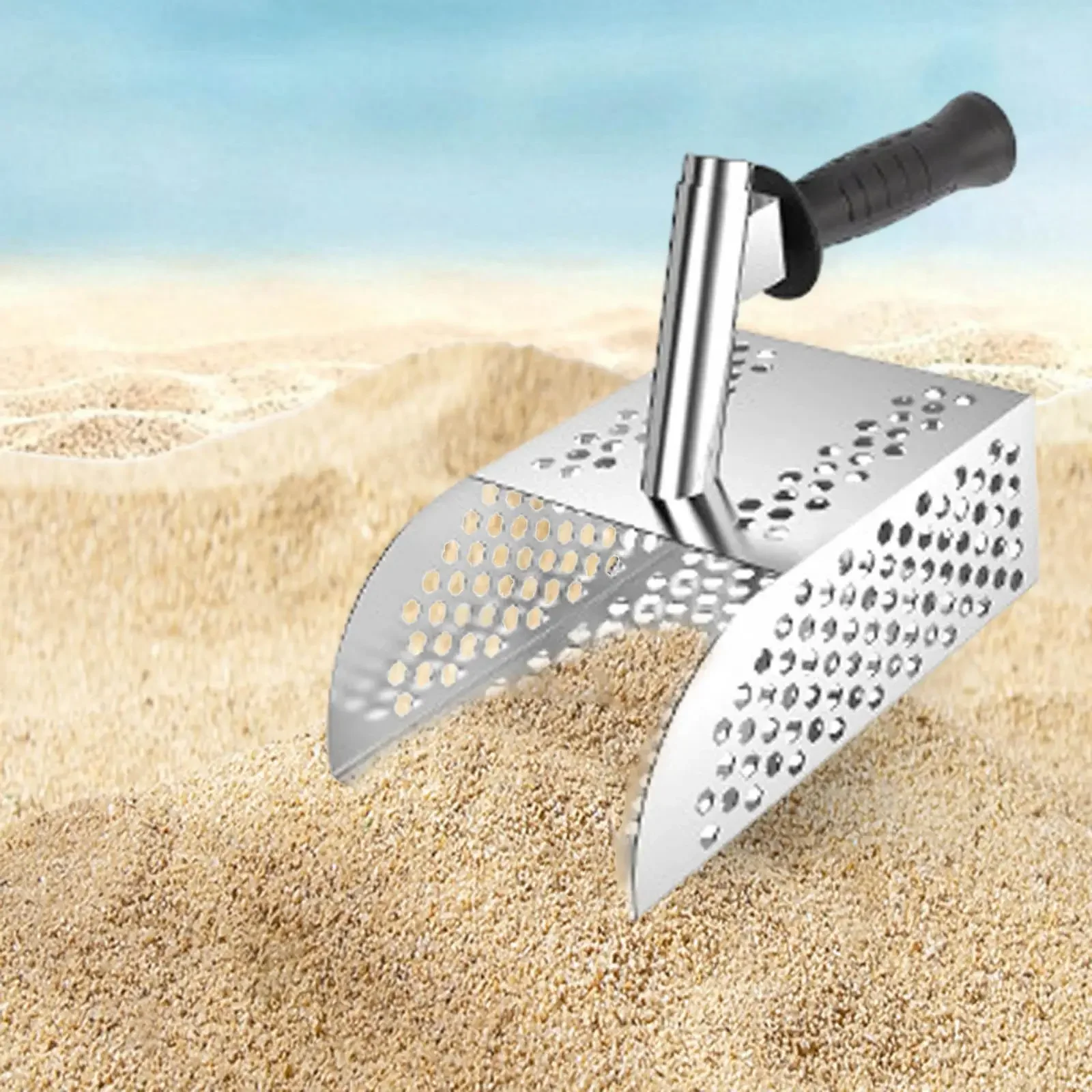 Sand Sifter Cleaning Tool Fast Sifting Metal Detecting Tool Handheld Sturdy Portable Dipper Beach Shovel Shell Collecting Tool