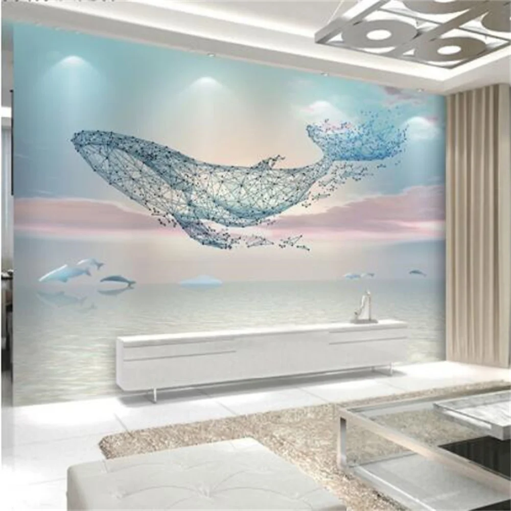 Milofi salon moderne canapé chambre à coucher revêtement mural nordique Film TV papier peint Big Fish mural