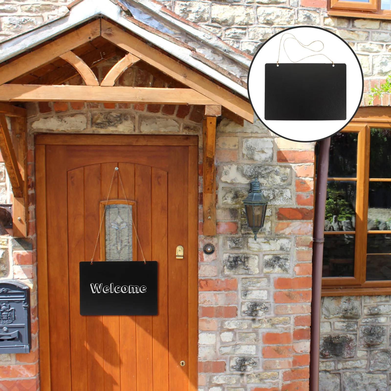 Double Sided Memo Board Wall Hanging Chalkboard Sign Small Door Message Board Hanging Blackboard Erasable Chalkboard Sign