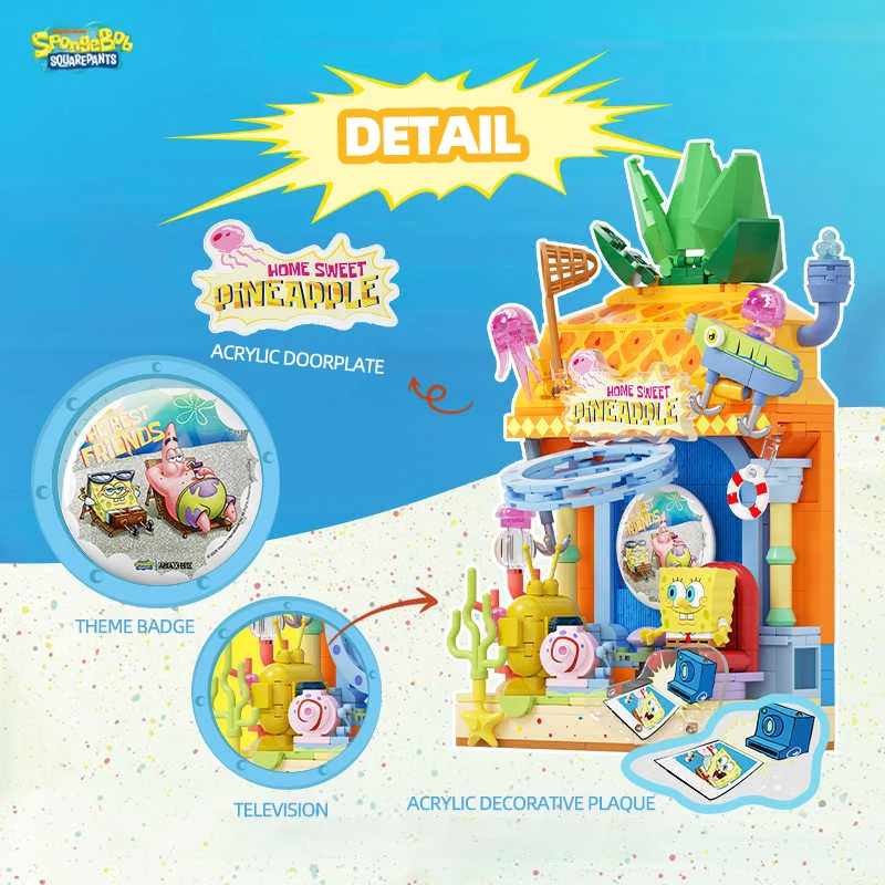 SpongeBob SquarePants Building Blocks Casa di ananas Isola Ritratto Modello di casa Modello di cartone animato Mattoni Bambini Giocattolo fai da te Regalo di festa