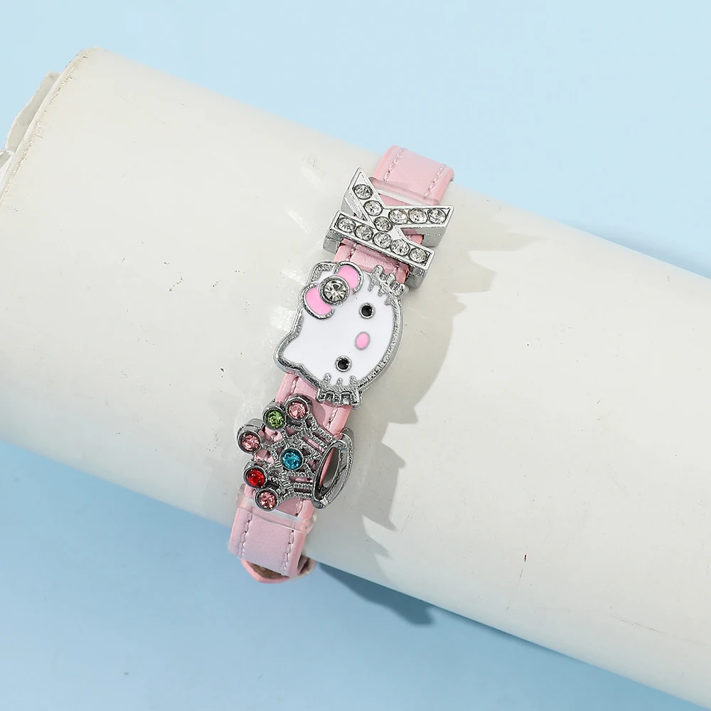 DIY Handmade Bracelet with Hello Kitty Pendant Cute Summer Couple Bracelet for Girlfriend Sanrio Cartoon Inspired Jewelry