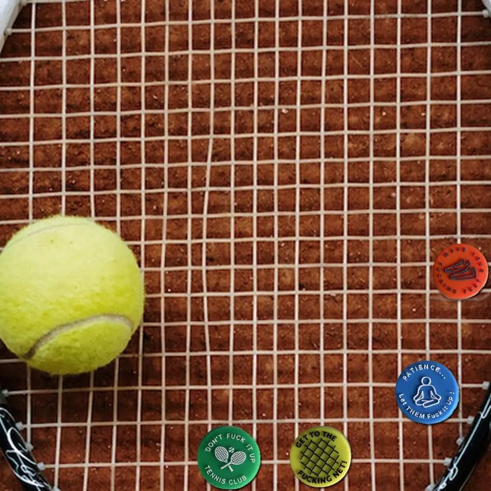 

Aggressive Reminder Fun Slogans Tennis Damper Silica Gel Damping Funny Tennis Vibration Dampener Round Shock Absorber Court