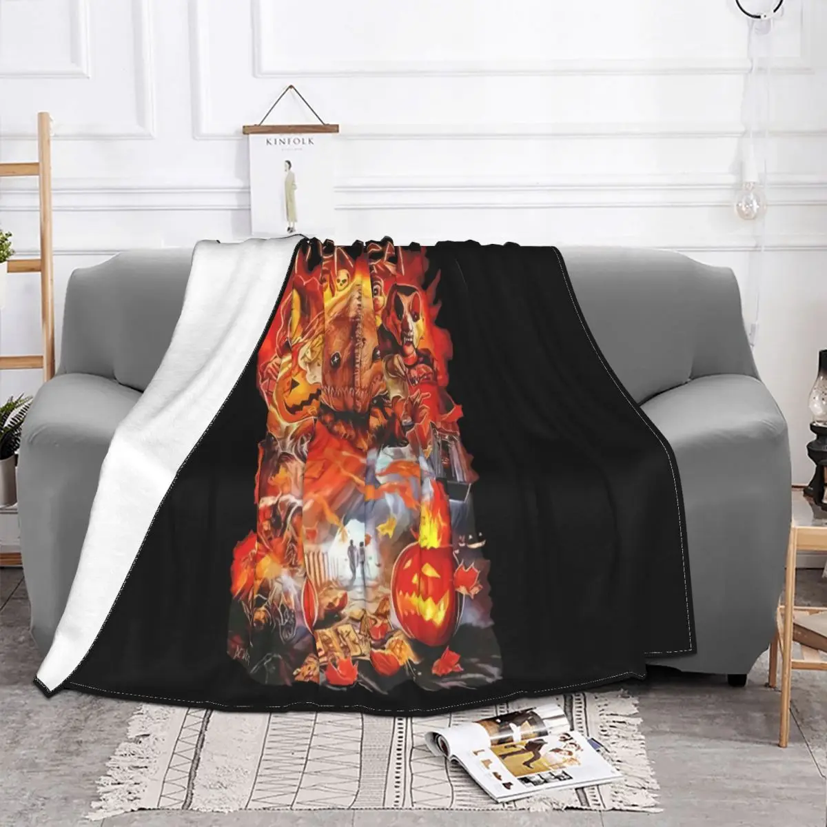 Trick R Treat Sam Horror Movie Trick Or Treat Halloween S 3Xl Chinese Style Cartoon Character Sale Throw Blanket