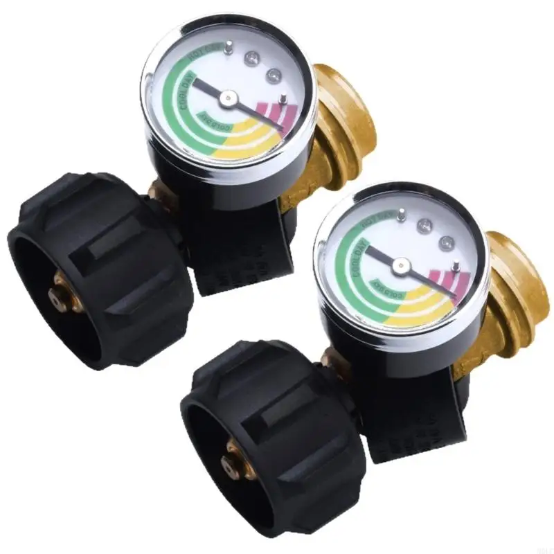 

MOLC 2Pcs Brass Leak Detector Cylinder Tanks Level Gauge Propane Tanks Gauge Level Propane Tanks Gauge
