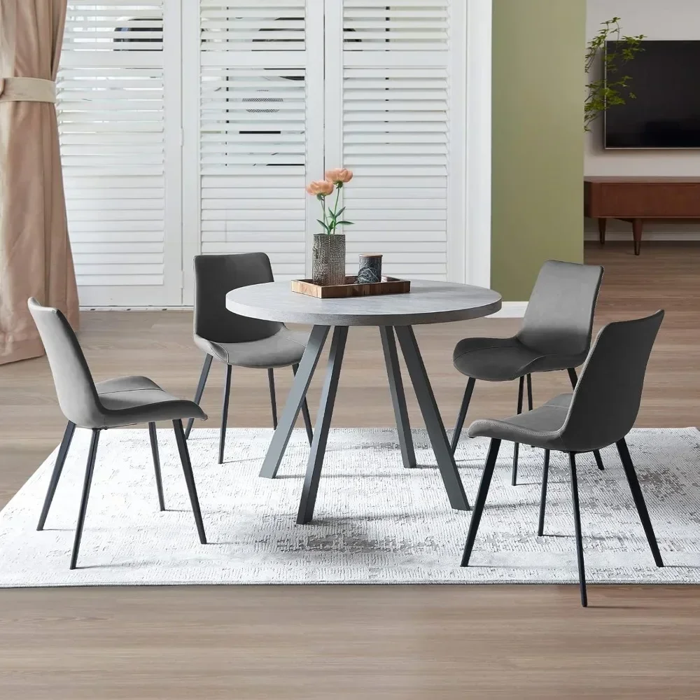 Round Dining Table Set, Mid Century Modern Small Round Dining Table Set, Saving Space