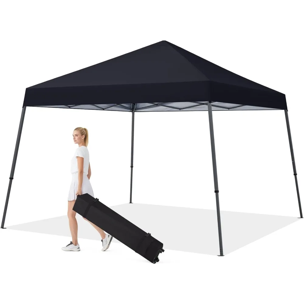 

Large 10x10 Pop-Up Canopy Tent with Spacious Base in Black