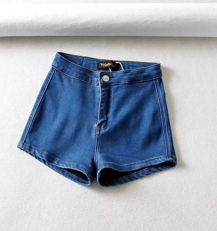 High Waist Elastic Denim Shorts Women's Sexy Bodycon Slimming Tight High Elasticity Hot Pants Summer New Style Casual Jeans