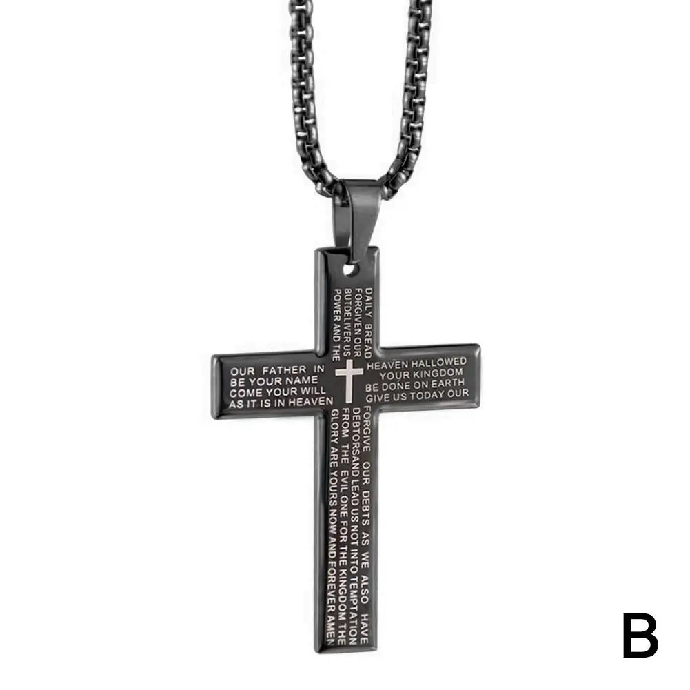 1/3 stücke Christian Bibel Kreuz Kette Halskette Stahl Großen Anhänger Halskette männer Religiöse Gebet Schmuck Corrente Masculina 2026 – Detail 16