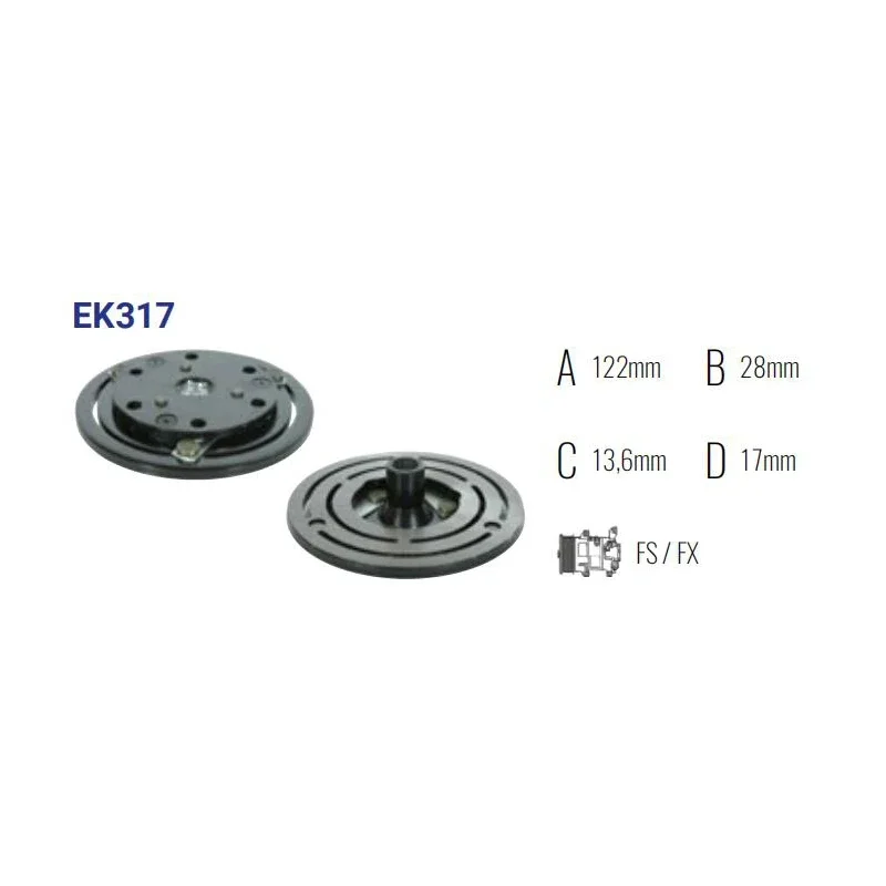 

EK317 автоматический компрессор переменного тока сцепления для FORD FS/FX