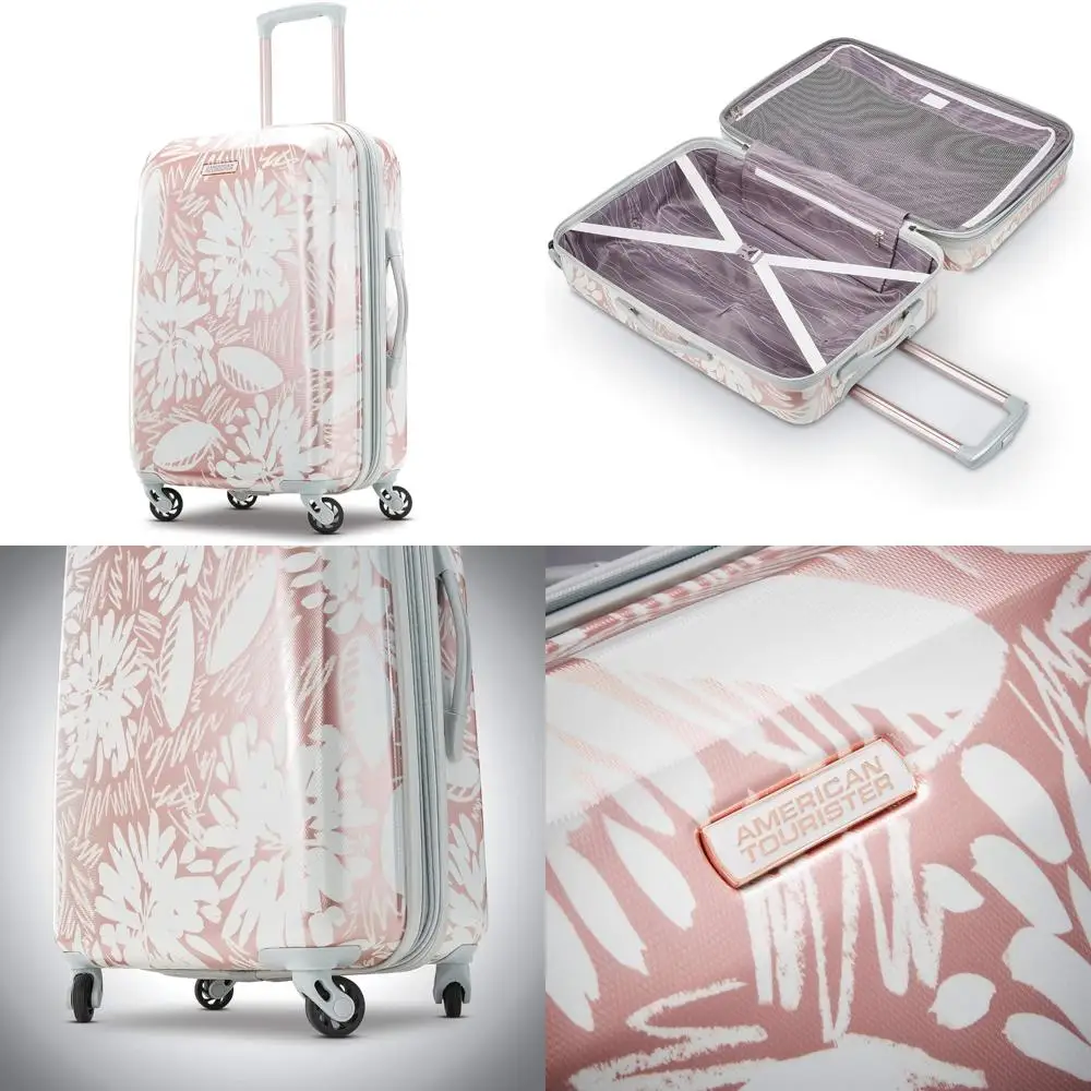 

American Tourister Ascending Gardens Rose Gold 21-Inch Expandable Hardside Spinner Luggage, Carry-On