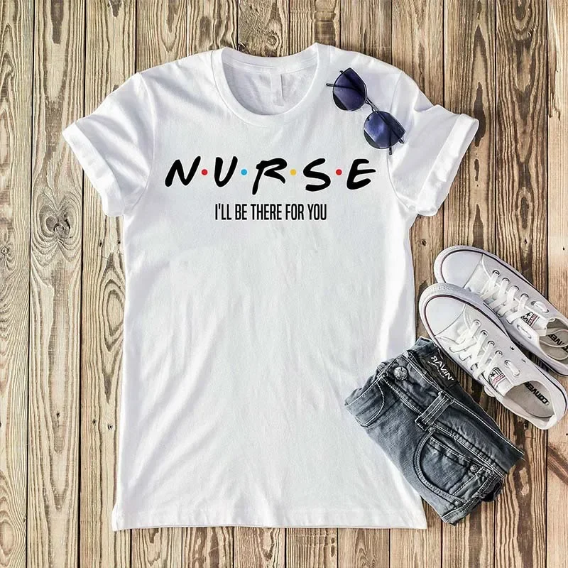 Camiseta de enfermera para mujer, Camiseta estampada con letras I will serve you, ropa de calle estética, camiseta de manga corta para mujer