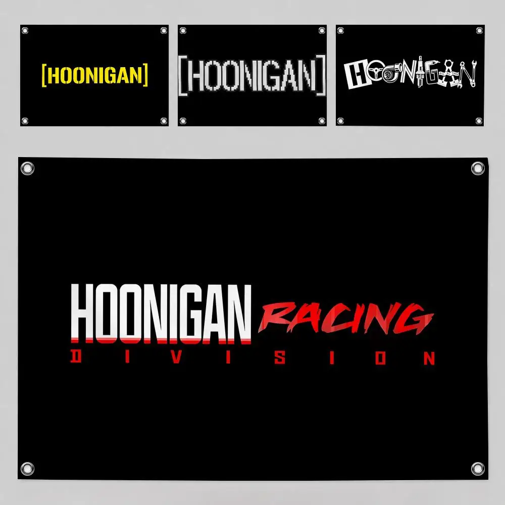 Hoonigan Racing Drift Car Culture Flags Home Yard & Garden Decor Banner - Indoor Outdoor Wall Hanging Flag