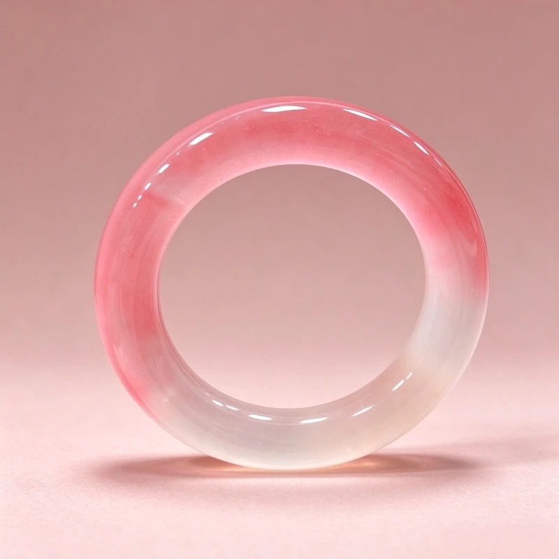 Exquisite Fashionable Pink Fat Round Bar Jade Bracelet