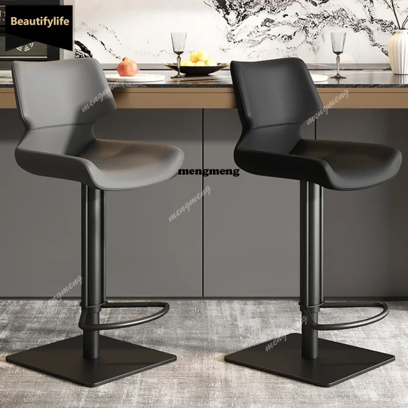 D80 Adjustable Luxury Bar Stools Height Commercial Silver Design Dining Bar Stools Modern Minimalist Sgabello Cucina Alto Furnit