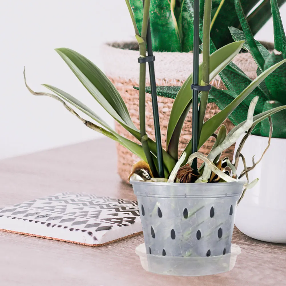 

Root Control Pots Orchid Planter Transparent Slotted Flower Pot with Holes Indoor Garden Balcony Clear Plastic Planting Pot