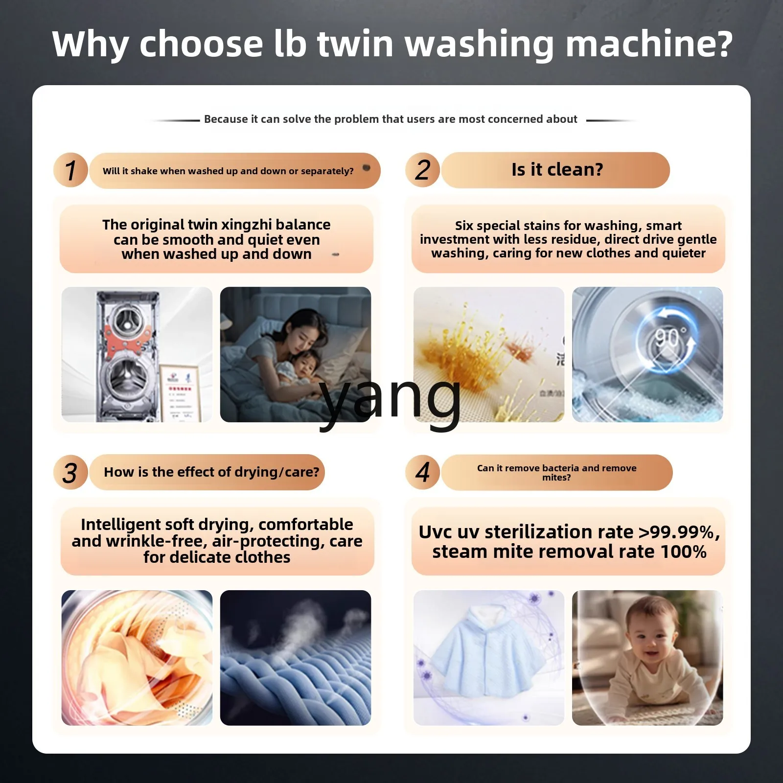 CX 14kg doméstico automático criança e mãe tambor máquina de lavar roupa dupla LB