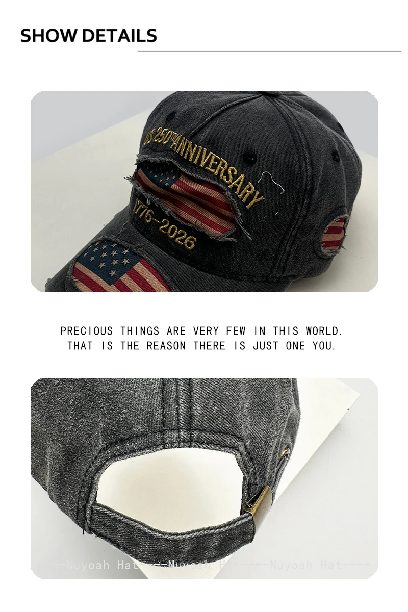 Neue Retro-Baseballkappen für Damen und Herren mit Amerika-Flaggen-Stickerei, Sonnenschutz, vielseitige Streetwear-Kappen, modisch und individuell – Detail 3
