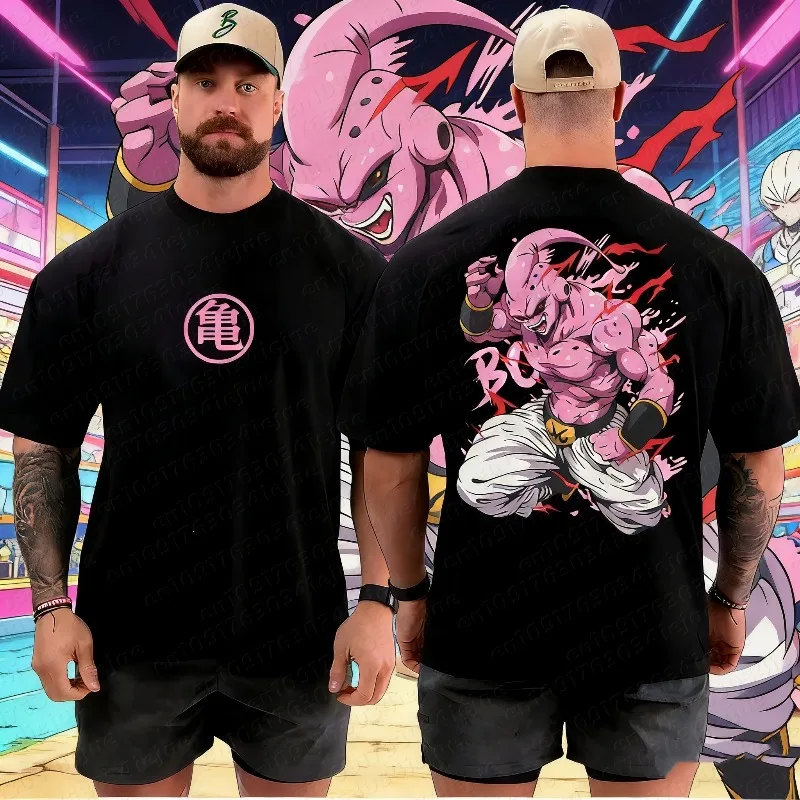 Dragon Ball Retro Printing Summer T-shirt Men Women Casual Sports Loose Comfortable Pure Cotton Oversized Short Sleeve Animation