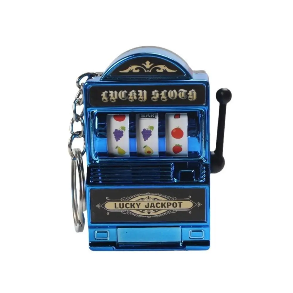 Mini Slot Machine Key Chains Plastic Funny Lucky Jackpot Keyrings Safety Multiple Colors Fruit Slot Machine Keychain