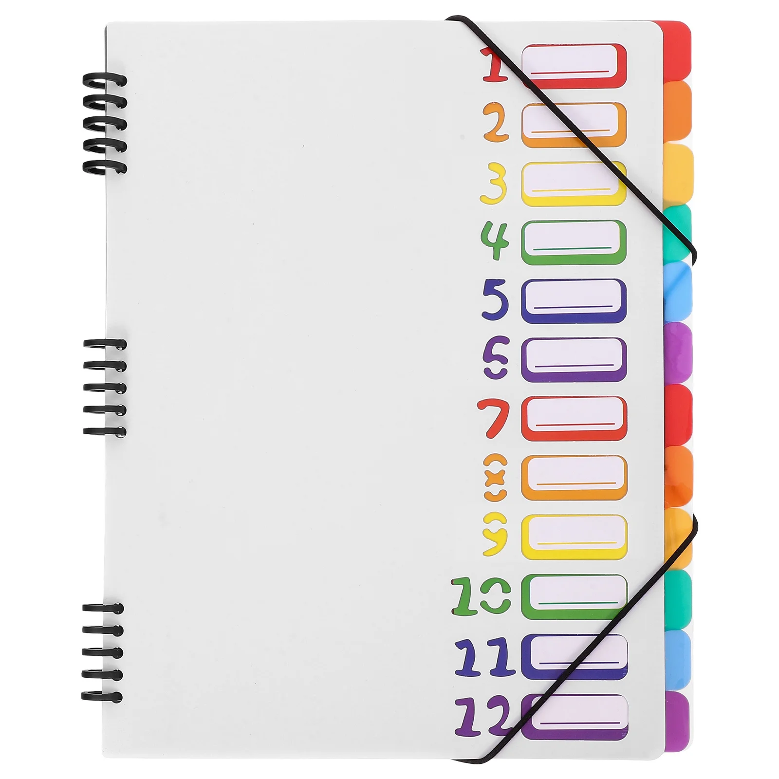 فواصل مجلد الملفات الملونة مع علامات التبويب منظم المستندات A4 لتخزين المكتب والمدرسة، مجلد حلقي متعدد الطبقات