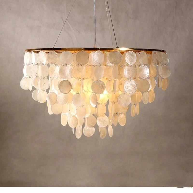 Italian Design Creative Shell LED Pendant Lights Wind Chime Villa Restaurant Chandelier Lamp Home Decor Romantic Indoor Lighting