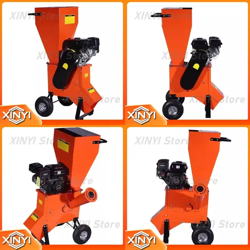 Heavy-duty fuel-powered wood chipper for wood crushing and cutting garden wood chip production customized