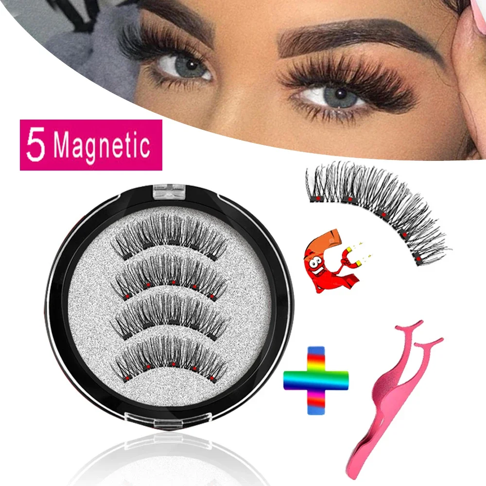 Pestañas magnéticas MB, 5 imanes, pestañas postizas 3D, extensión de ojos de visón Natural, pestañas postizas reutilizables, Magnetique