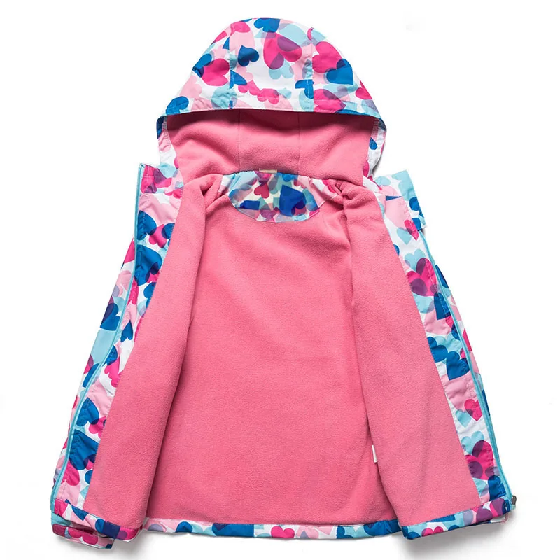 Girl Polar Fleece Waterproof Jacket Spring Autumn Children Coats Sport Casual Kids Jackets Double-deck Windproof Jackets