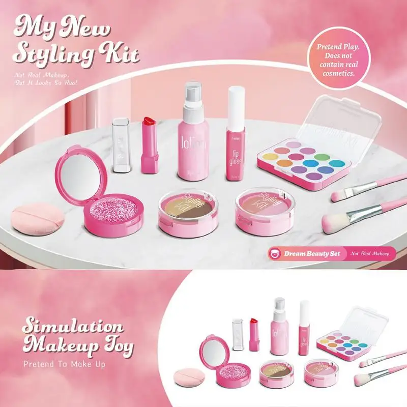 

Makeup Set Toy Little Girl Play House Makeup Game Safe And Harmless Indoor Toy For Birthday Christmas Children's Day New Year