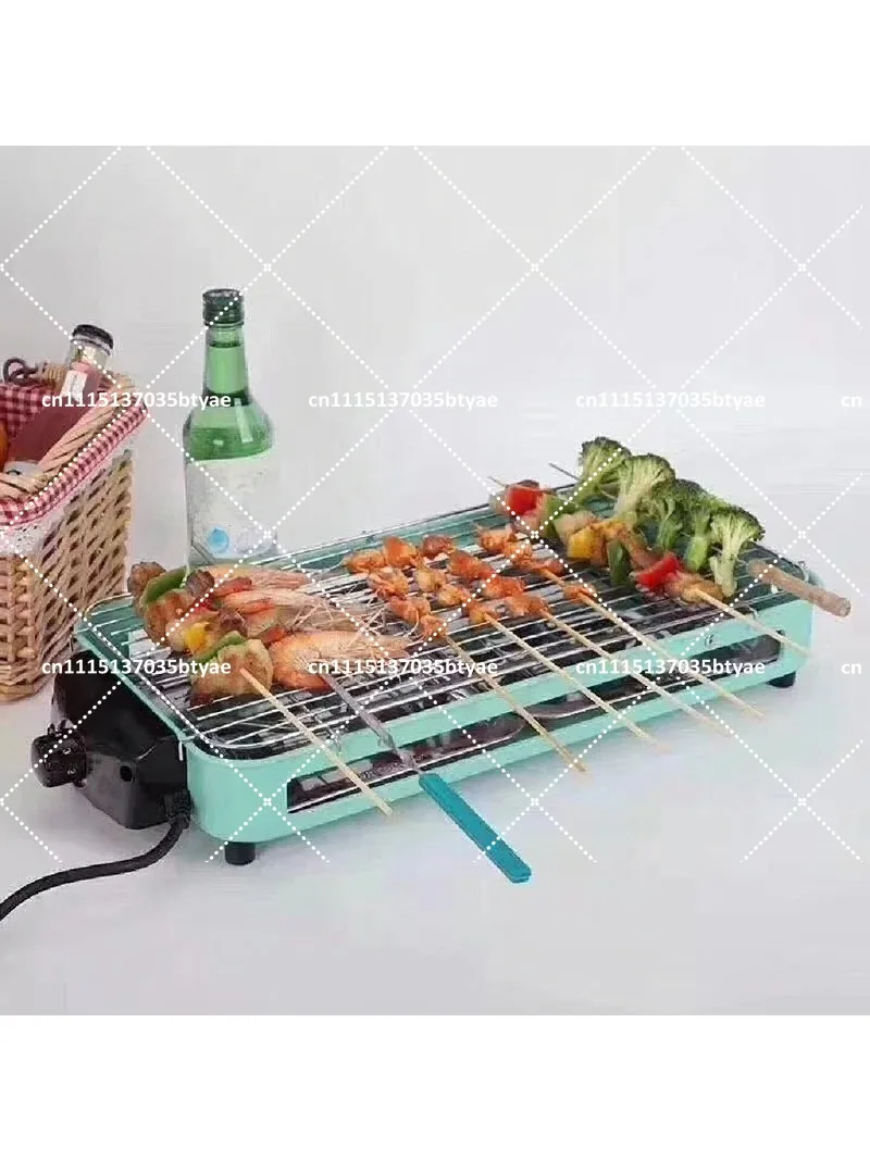 Smokeless Electric Skewer Grill Oven, Removable Nonstick Korean BBQ Grill Pan for Home Kitchen