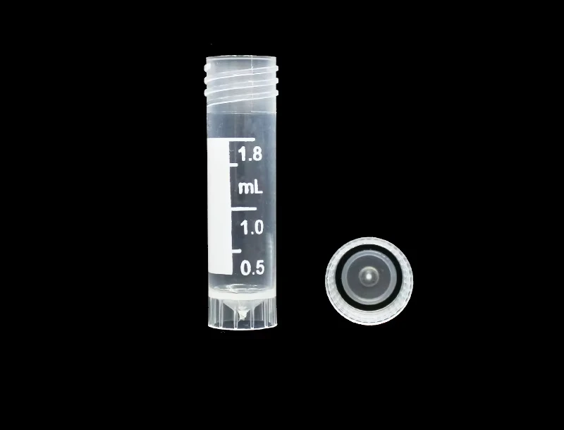 Tubo criovial estéril plástico descartável do Cryotube do laboratório 2ml com gaxeta